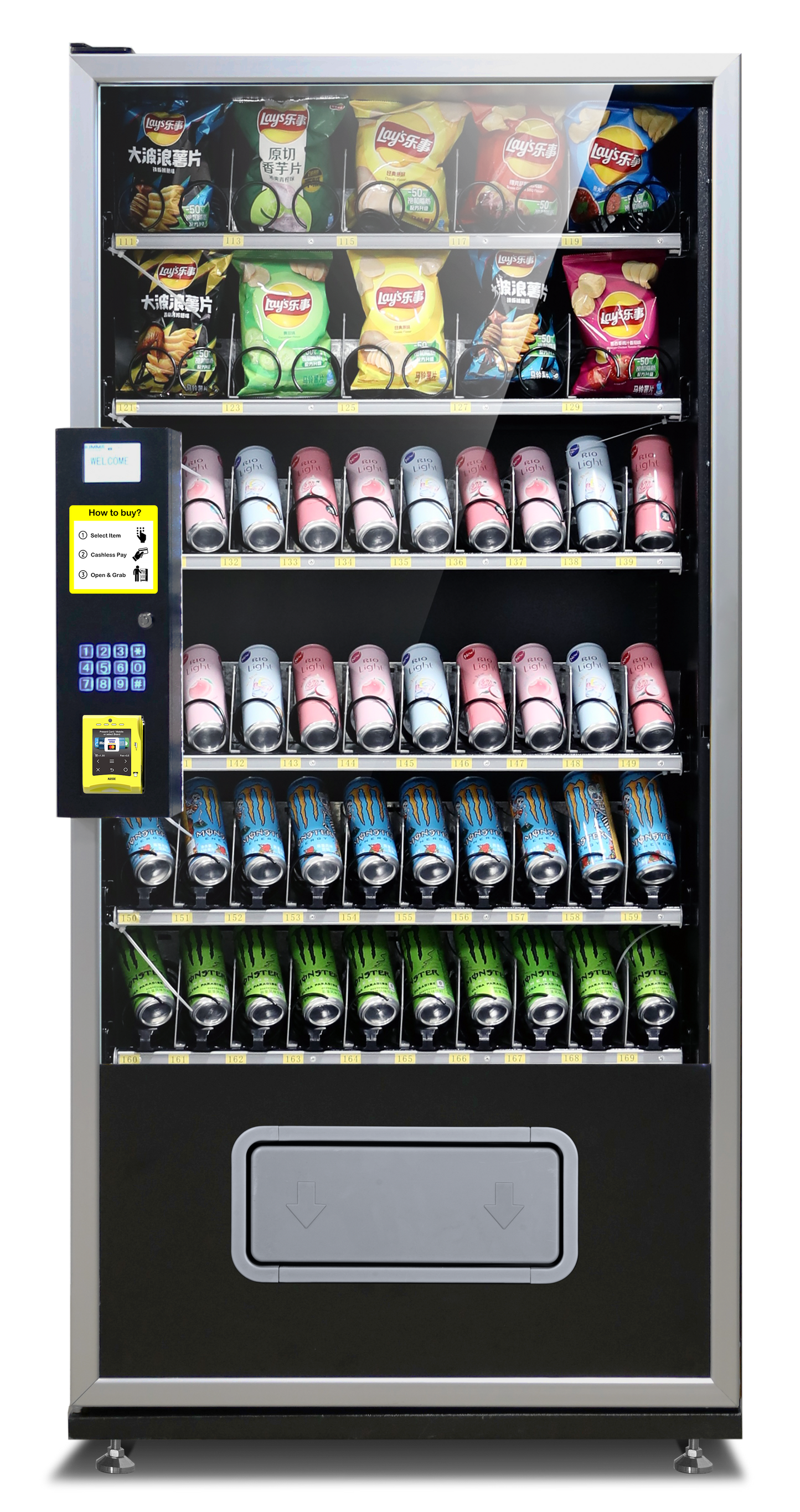 EPEX G660W Cashless Extra Large Refrigerated Combo Vending Machine with Nayax VPOS Touch Card Reader