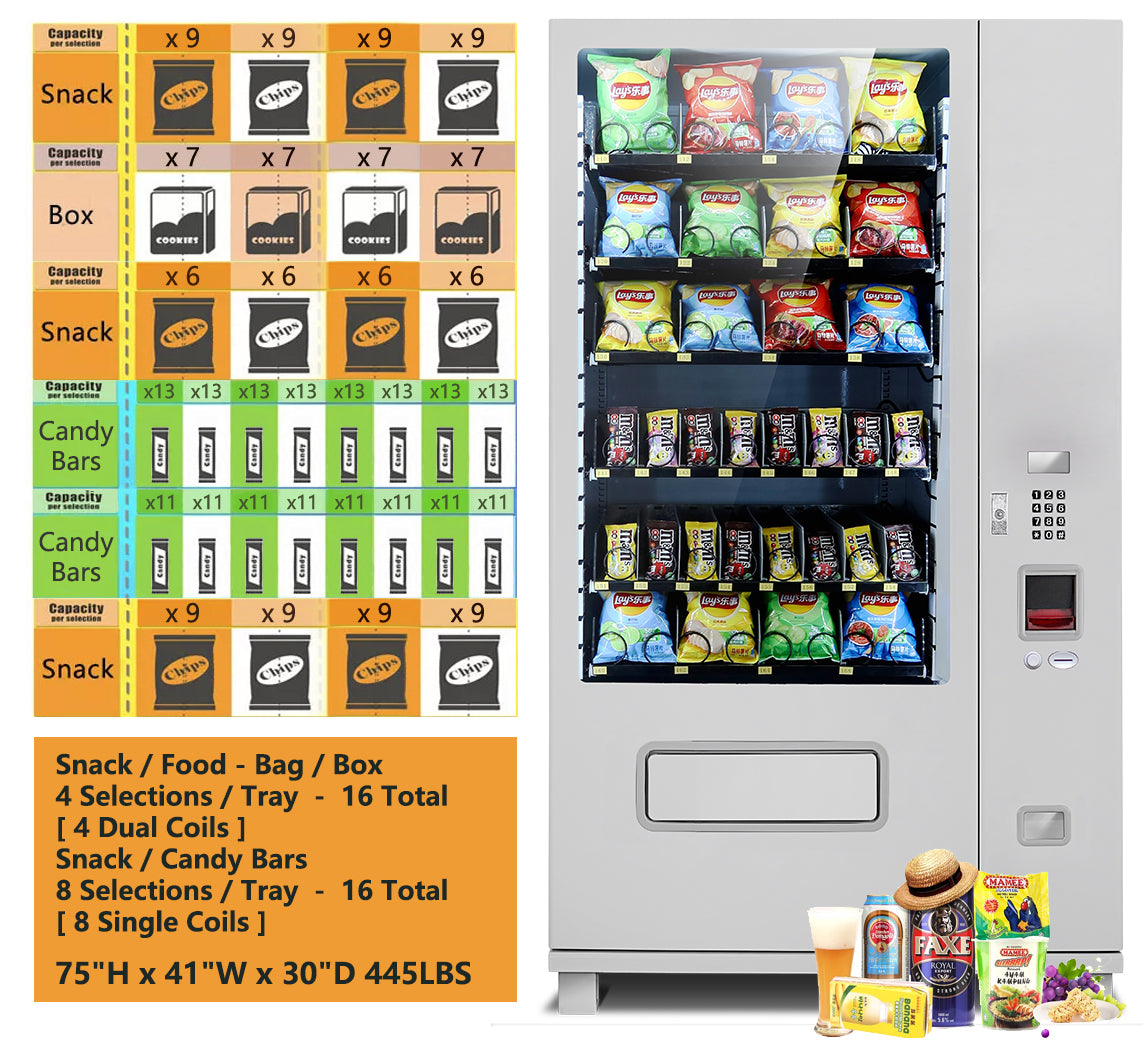 EPEX F632 Large Snack Vending Machine with LED Glass Front