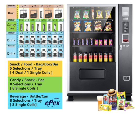 EPEX G429 Compact Beverage Snack Combo Vending Machine with Stratified Temp Control