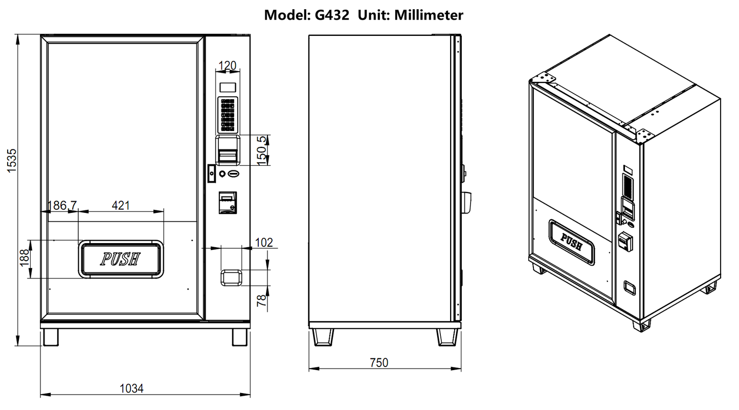 EPEX G429 Compact Beverage Snack Combo Vending Machine with Stratified Temp Control