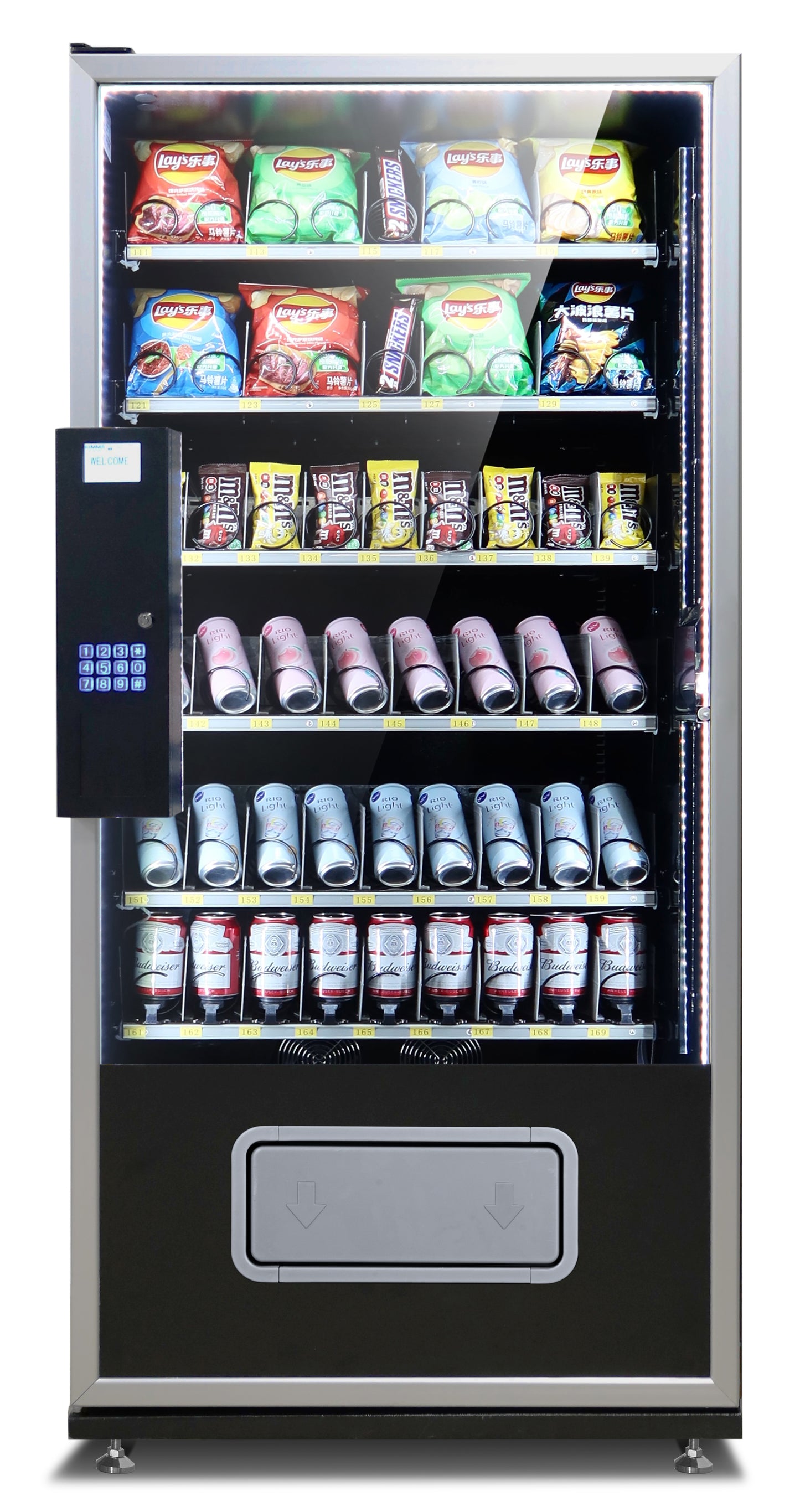 EPEX G654W Cashless Large Refrigerated Combo Vending Machine with Nayax VPOS Touch Card Reader