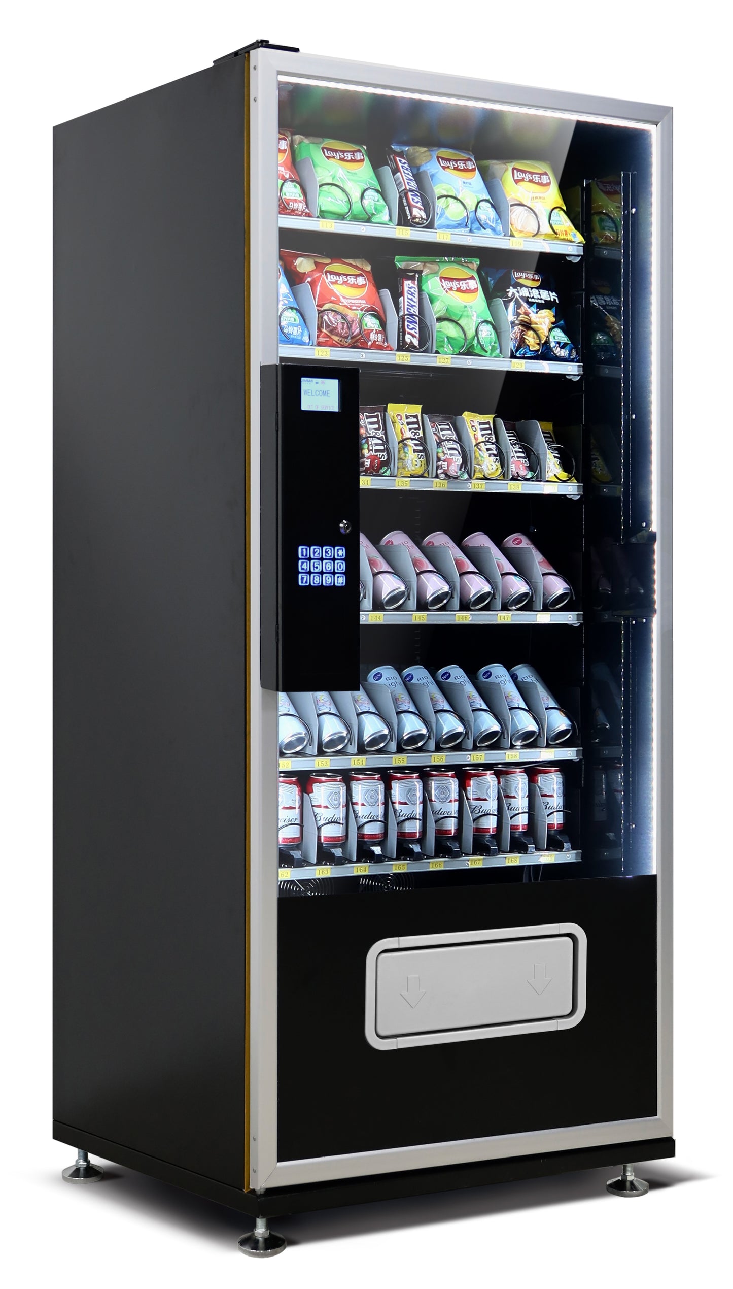 EPEX G654W Cashless Large Refrigerated Combo Vending Machine with Nayax VPOS Touch Card Reader