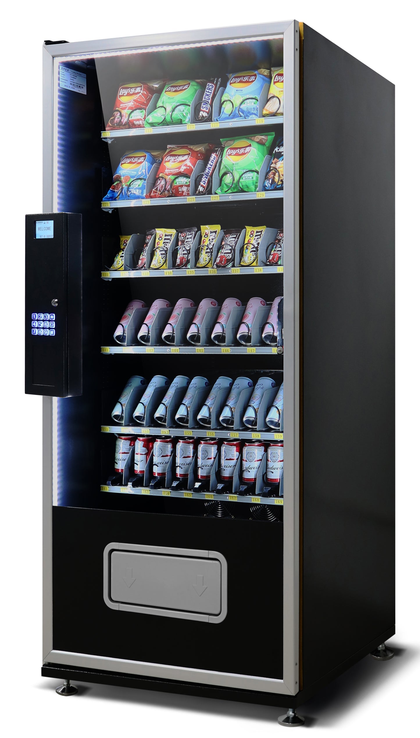 EPEX G654W Cashless Large Refrigerated Combo Vending Machine with Nayax VPOS Touch Card Reader