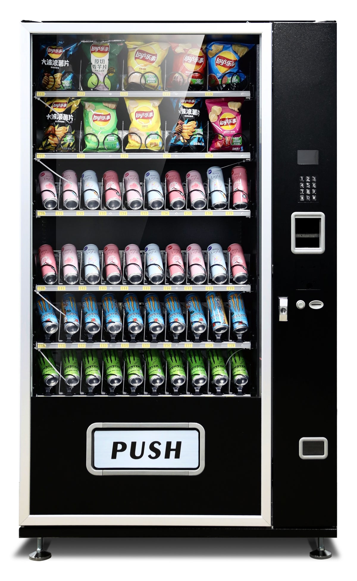 Eexploding Vending Machine EPEX G660 Extra Large Beverage Snack Combo Vending Machine with Strati ...