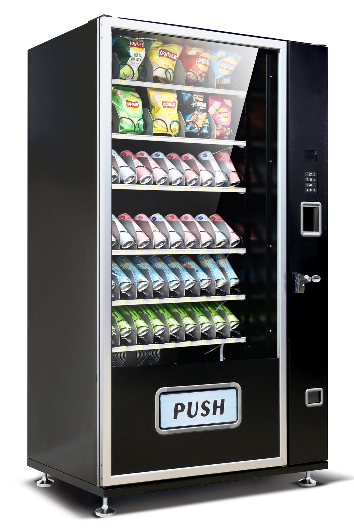 Eexploding Vending Machine EPEX G660 Extra Large Beverage Snack Combo Vending Machine with Strati ...