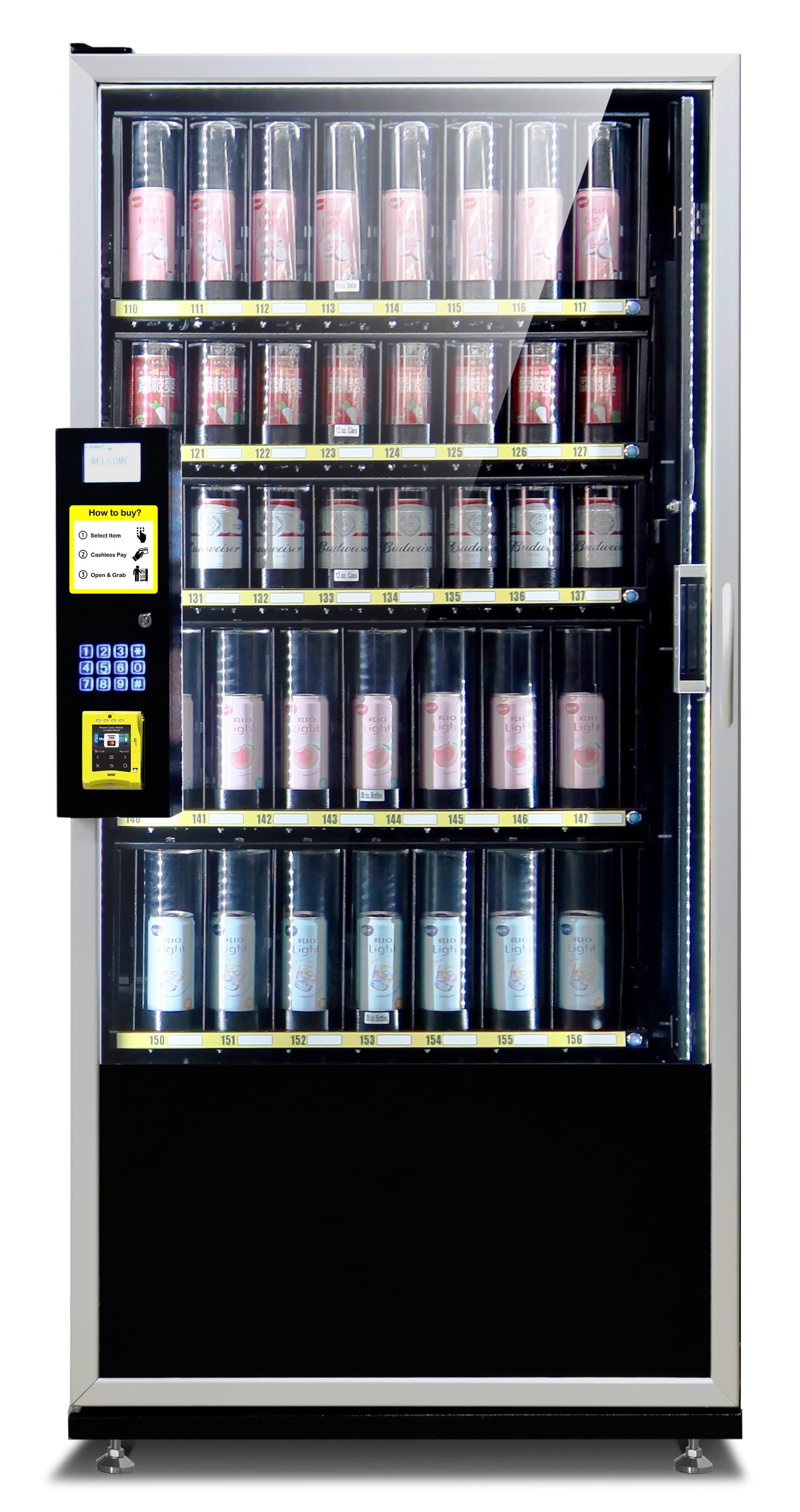 EPEX R654 Large Cashless Refrigerated Beverage Vending Machine with Open Door Pickup